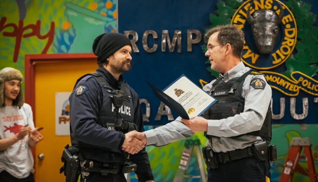Membre de la GRC qui reçoit une mention d'honneur